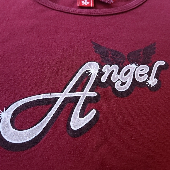 Y2K Holiday Glitter Angel Long Sleeve Top - Picture 4 of 4